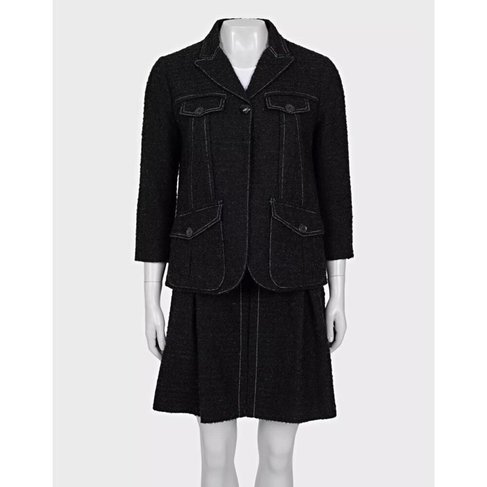 Louis Vuitton Brown Tweed Jacket & Skirt Set Sz.38